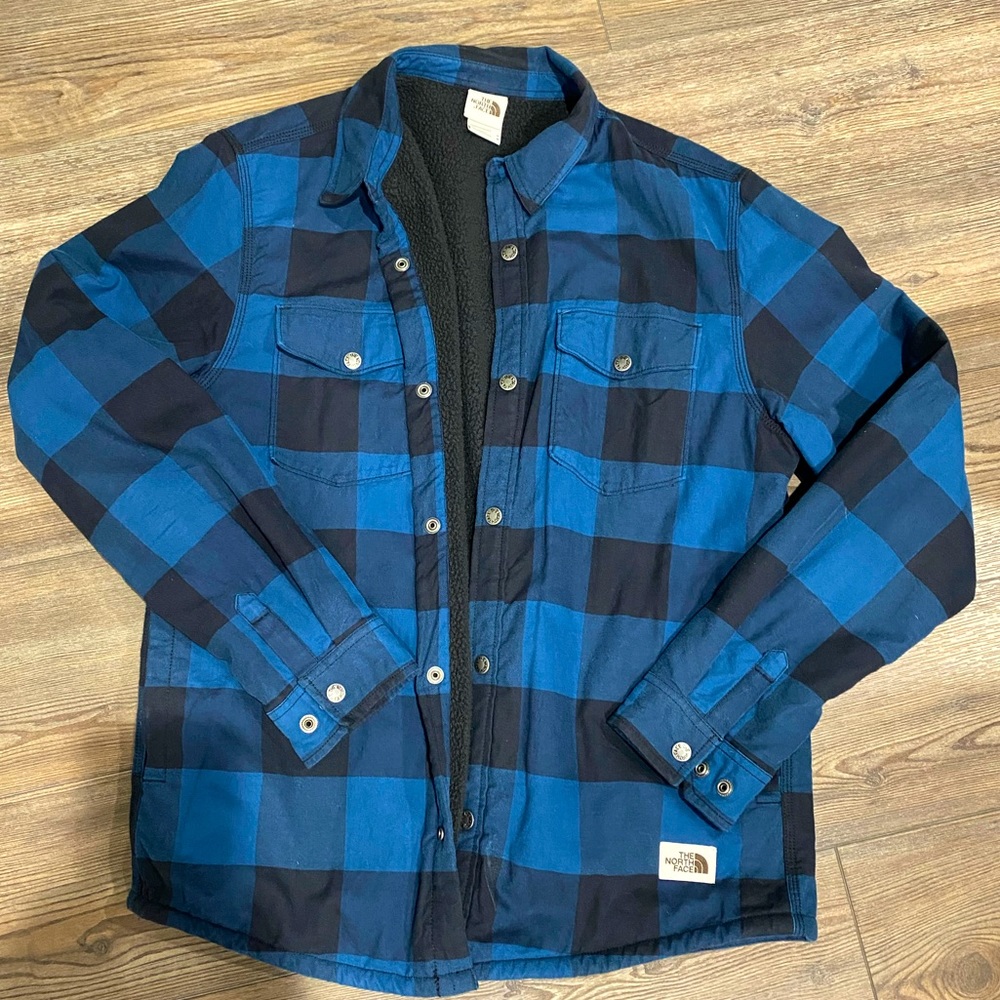 The North Face campground plaid sherpa shirt jacket